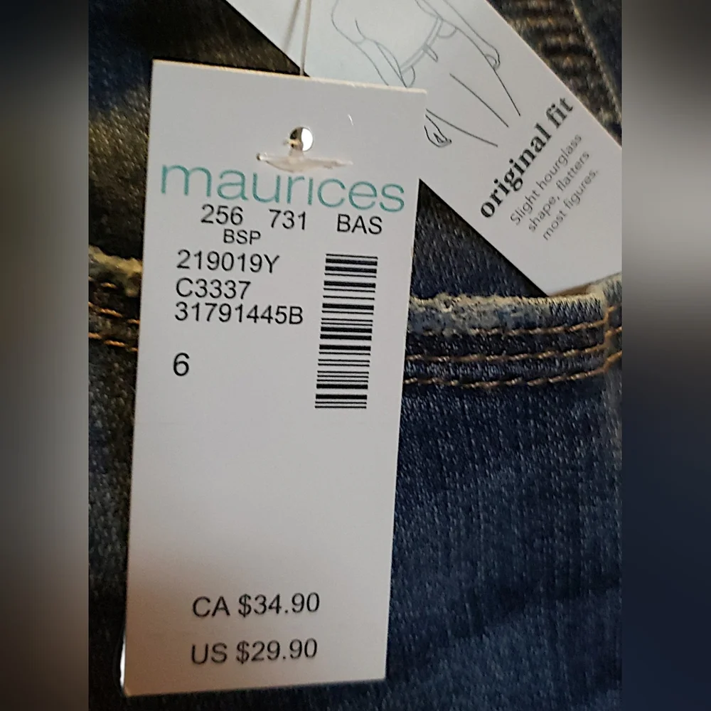 Maurices Nwt Sz 6 Original Fit Denim Shorts - Picture 4 of 5